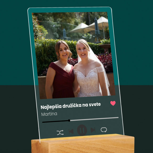 Fotografia A Podpis: Spotify Pre Družičku - Tlač Na Akrylové Sklo