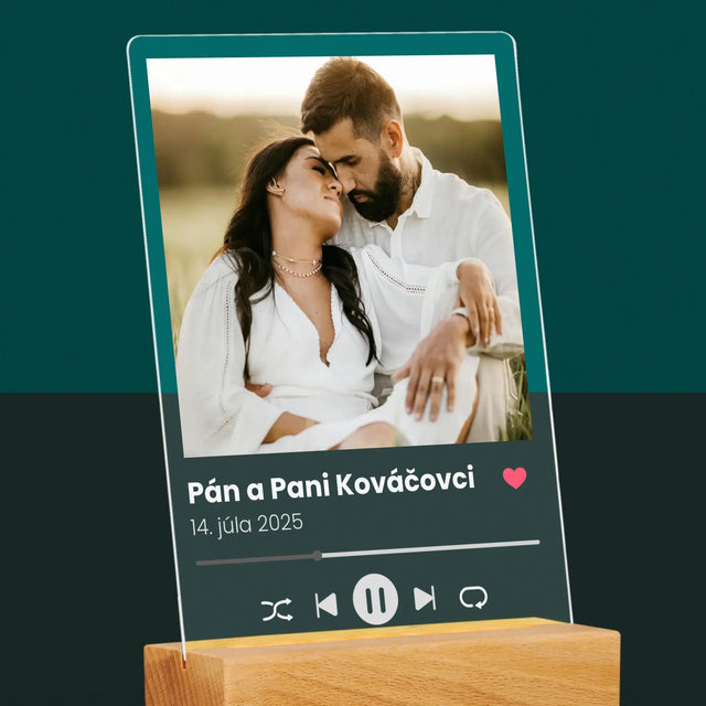 Fotografia A Podpis: Spotify Pre Mladomanželov - Tlač Na Akrylové Sklo
