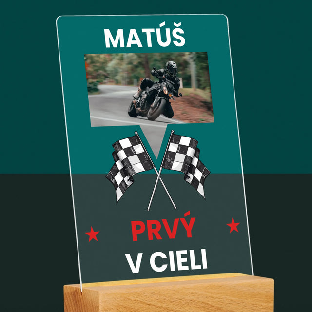 Fotografia A Podpis: Prvý V Cieli - Tlač Na Akrylové Sklo
