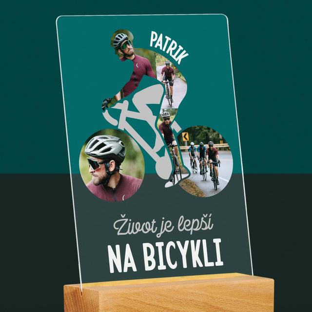 Tvar Z Fotografií: Život Je Lepší Na Bicykli - Tlač Na Akrylové Sklo