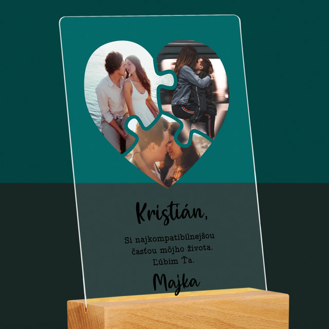 Fotokoláž: Valentínske Puzzle - Tlač Na Akrylové Sklo