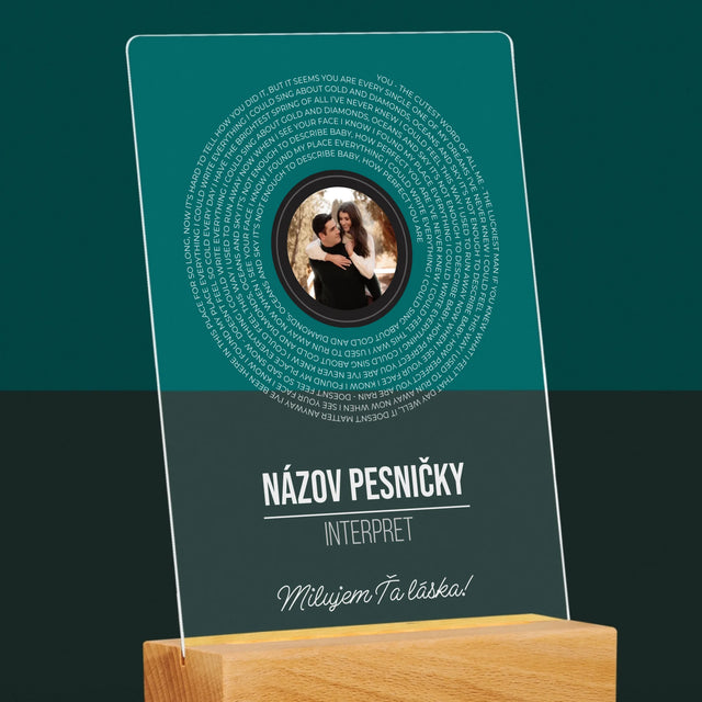 Fotografia A Podpis: Text Piesničky Na Cd-Čku - Tlač Na Akrylové Sklo