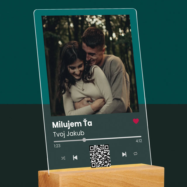 Fotografia A Podpis: Spotify S Qr Kódom - Tlač Na Akrylové Sklo