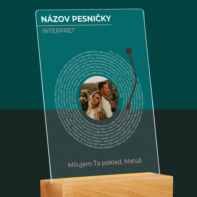 Fotografia A Podpis: Naša Pesnička Vinylová Platňa - Tlač Na Akrylové Sklo