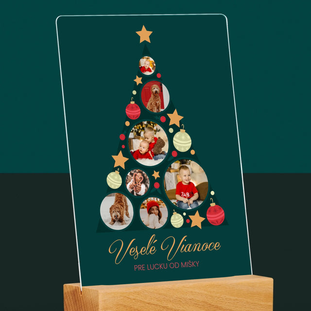 Fotokoláž: Stromček Vianočné Gule - Tlač Na Akrylové Sklo