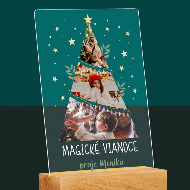 Fotokoláž: Magické Vianoce Stromček - Tlač Na Akrylové Sklo