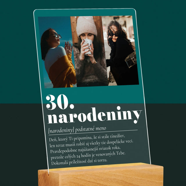 Fotokoláž: 30. Narodeniny Definícia - Tlač Na Akrylové Sklo