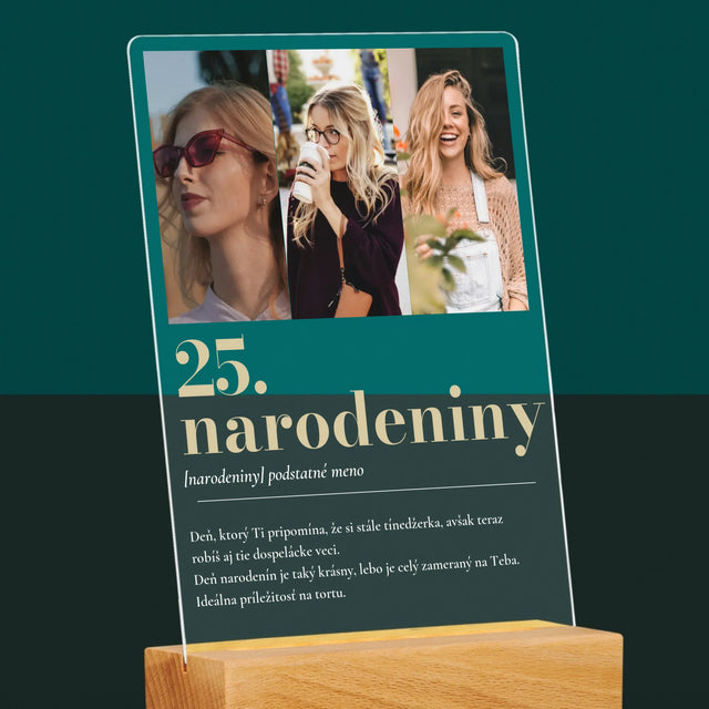Fotokoláž: 25. Narodeniny Definícia - Tlač Na Akrylové Sklo
