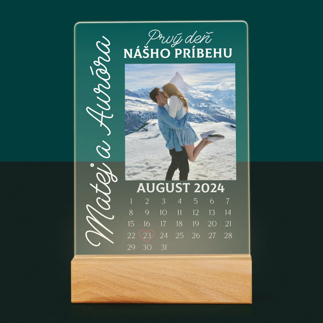 Fotografia A Podpis: Prvý Deň Nášho Príbehu - Tlač Na Akrylové Sklo (Vertikálne)