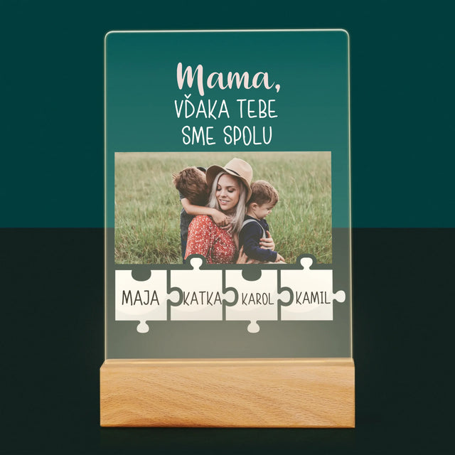 Fotografia A Podpis: Mama, Vďaka Tebe Sme Spolu - Tlač Na Akrylové Sklo (Vertikálne)