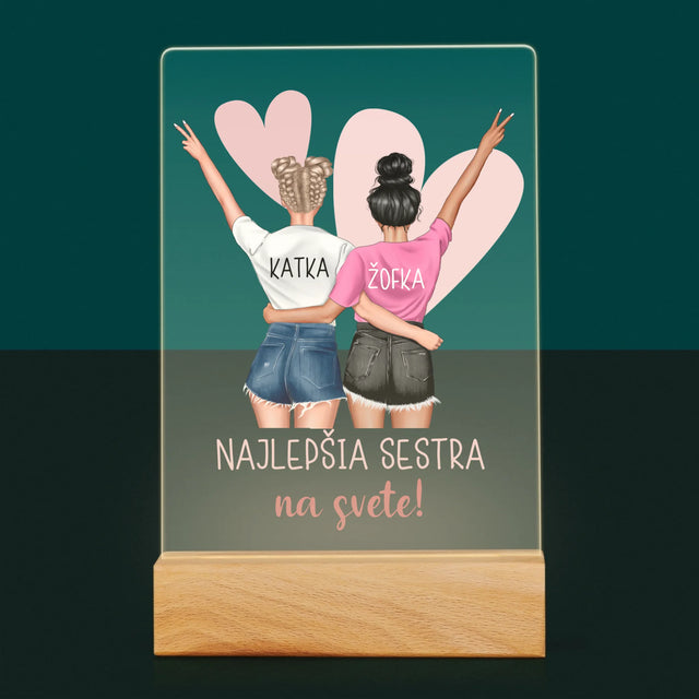 Tvorenie Postavy: Najlepšia Sestra Na Svete - Tlač Na Akrylové Sklo (Vertikálne)