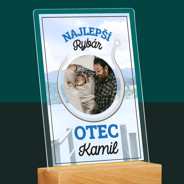 Fotografia A Podpis: Najlepší Rybár Otec - Tlač Na Akrylové Sklo