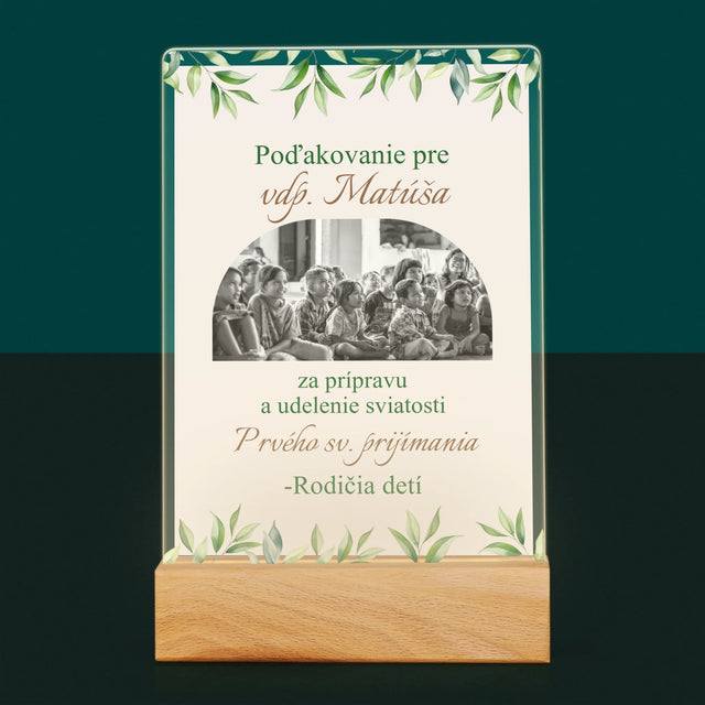 Fotografia A Podpis: Poďakovanie Božiemu Služobníkovi - Tlač Na Akrylové Sklo (Vertikálne)