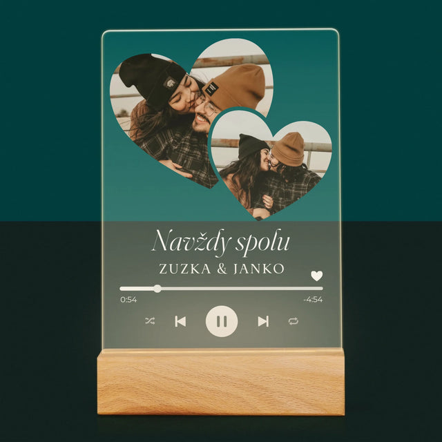 Fotokoláž: Spotify Srdcia - Tlač Na Akrylové Sklo