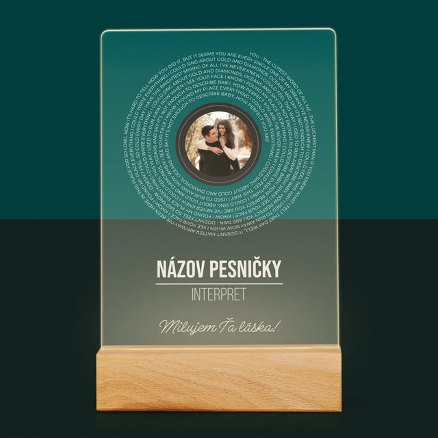 Fotografia A Podpis: Text Piesničky Na Cd-Čku - Tlač Na Akrylové Sklo