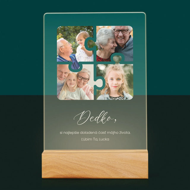 Fotokoláž: Puzzle Fotografie Pre Dedka - Tlač Na Akrylové Sklo