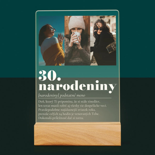 Fotokoláž: 30. Narodeniny Definícia - Tlač Na Akrylové Sklo