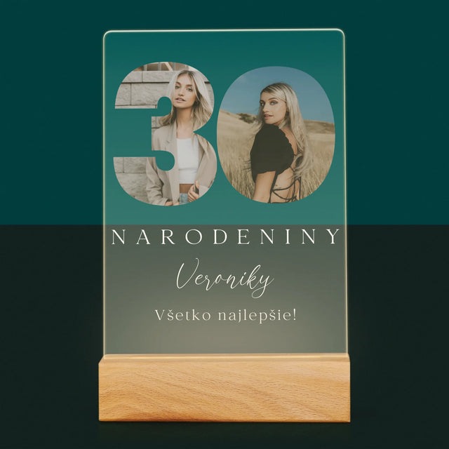 Slovo Z Fotografií: 30. Narodeniny Podpis - Tlač Na Akrylové Sklo