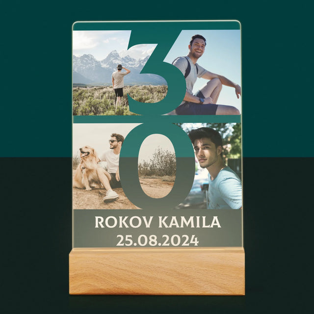 Fotokoláž: 30 Rokov Číslo Fotografie - Tlač Na Akrylové Sklo