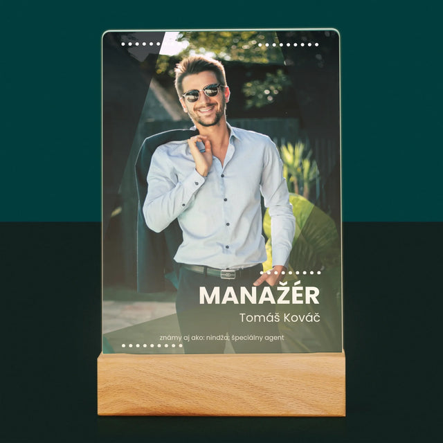 Fotografia A Podpis: Manažér - Tlač Na Akrylové Sklo