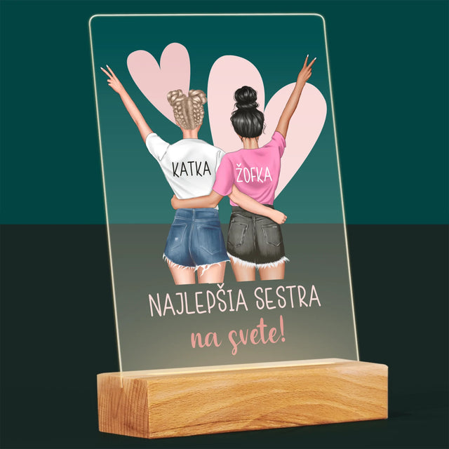 Tvorenie Postavy: Najlepšia Sestra Na Svete - Tlač Na Akrylové Sklo (Vertikálne)