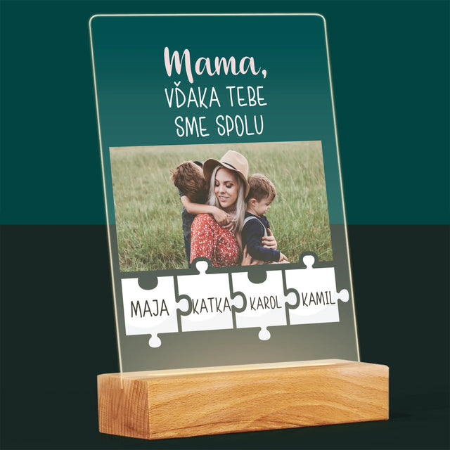 Fotografia A Podpis: Mama, Vďaka Tebe Sme Spolu - Tlač Na Akrylové Sklo (Vertikálne)