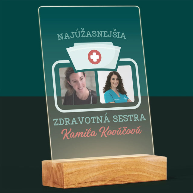 Fotokoláž: Najúžasnejšia Zdravotná Sestra - Tlač Na Akrylové Sklo (Vertikálne)