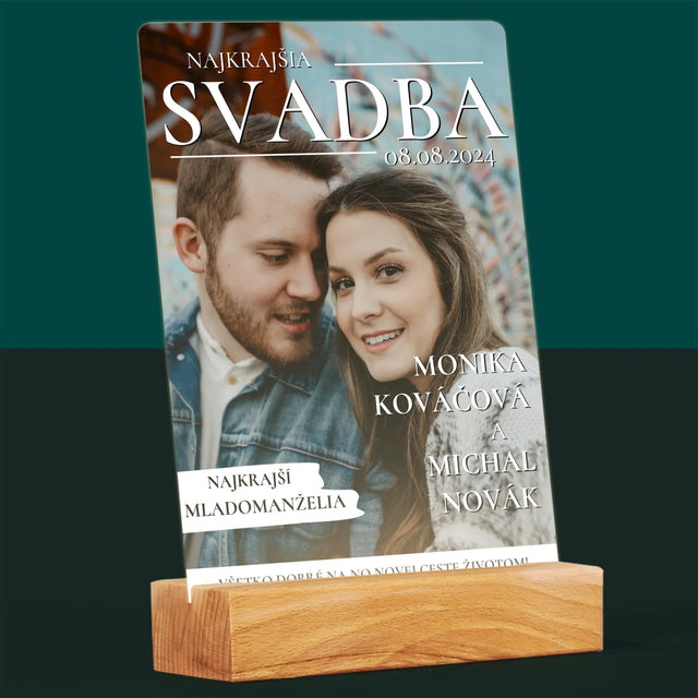Obálka Časopisu: Najkrajšia Svadba - Tlač Na Akrylové Sklo (Vertikálne)