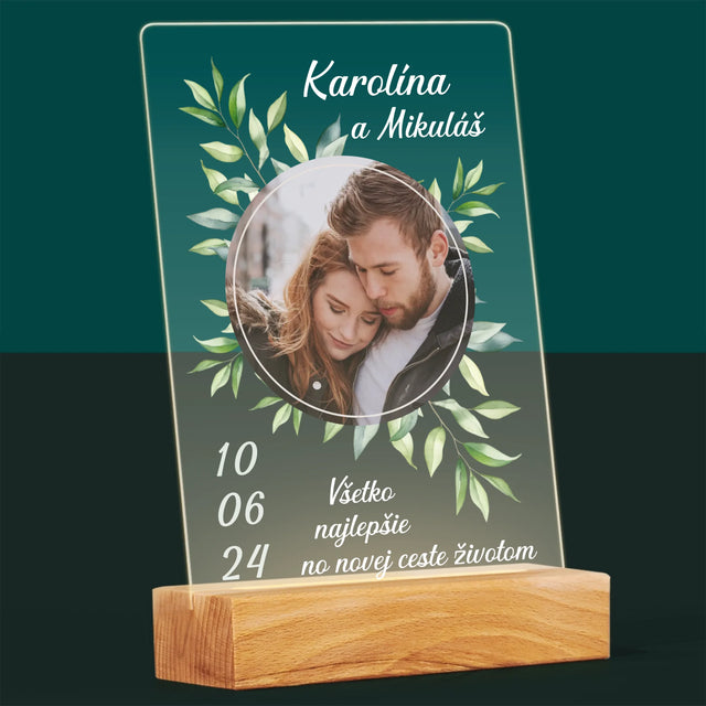 Fotografia A Podpis: Svadobné Lístky - Tlač Na Akrylové Sklo (Vertikálne)