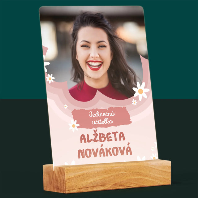 Fotografia A Podpis: Jedinečná Učiteľa - Tlač Na Akrylové Sklo (Vertikálne)