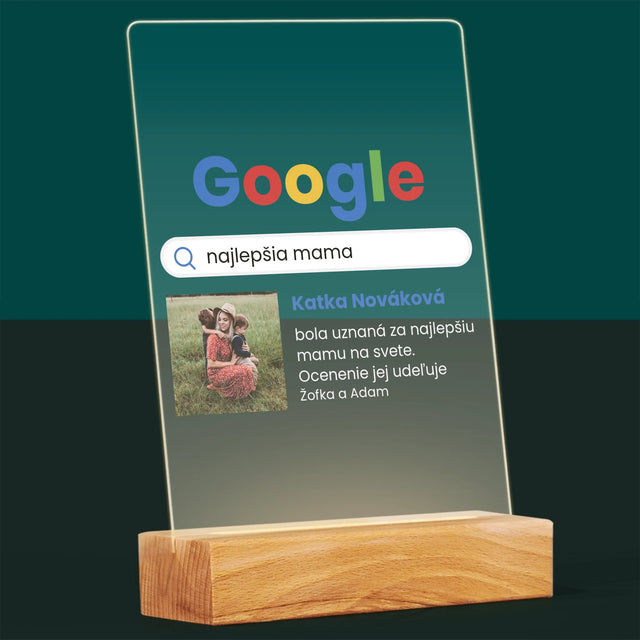 Fotografia A Podpis: Najlepšia Mama Výsledok Google - Tlač Na Akrylové Sklo (Vertikálne)