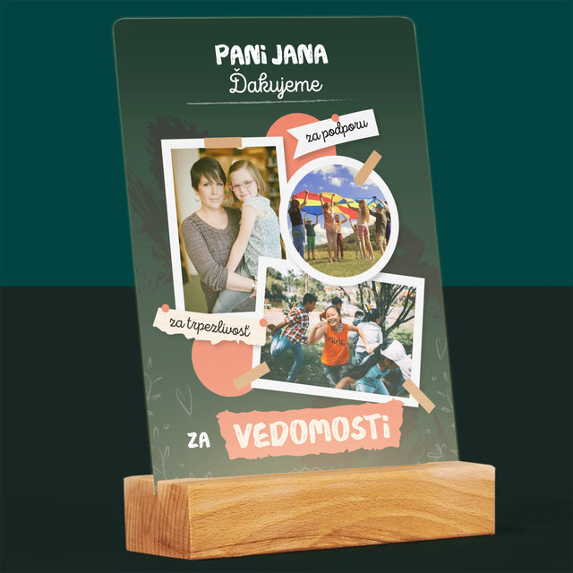 Fotokoláž: Ďakujeme Za Vedomosti - Tlač Na Akrylové Sklo (Vertikálne)