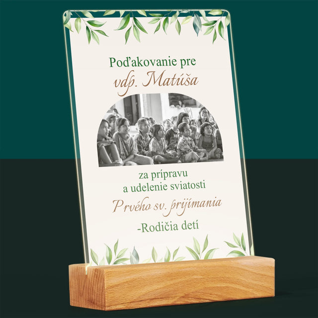 Fotografia A Podpis: Poďakovanie Božiemu Služobníkovi - Tlač Na Akrylové Sklo (Vertikálne)