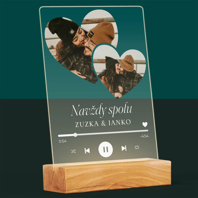 Fotokoláž: Spotify Srdcia - Tlač Na Akrylové Sklo