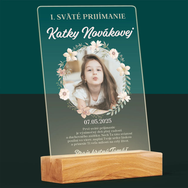 Fotografia A Podpis: Prvé Sväté Prijímanie Kvety - Tlač Na Akrylové Sklo