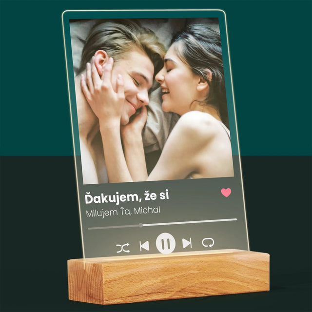 Fotografia A Podpis: Spotify Pre Priateľku - Tlač Na Akrylové Sklo