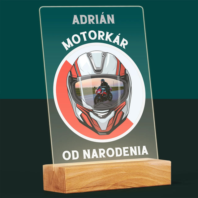 Fotografia A Podpis: Motorkár Od Narodenia - Tlač Na Akrylové Sklo