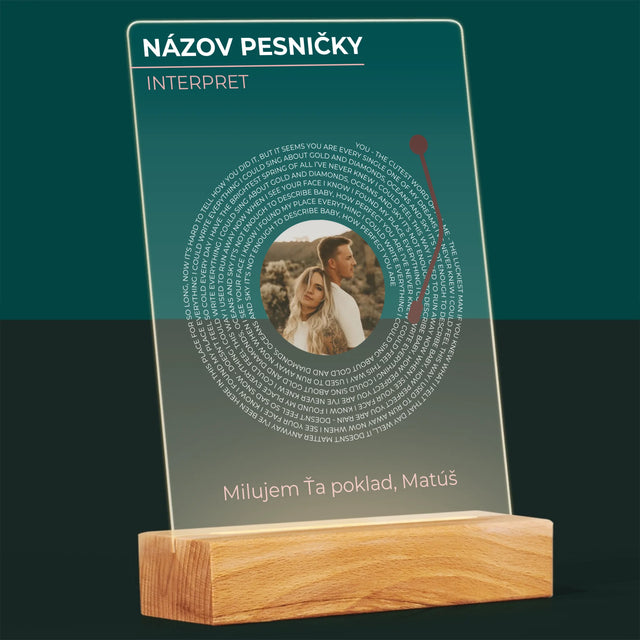 Fotografia A Podpis: Naša Pesnička Vinylová Platňa - Tlač Na Akrylové Sklo
