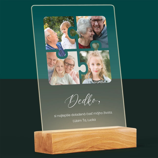 Fotokoláž: Puzzle Fotografie Pre Dedka - Tlač Na Akrylové Sklo