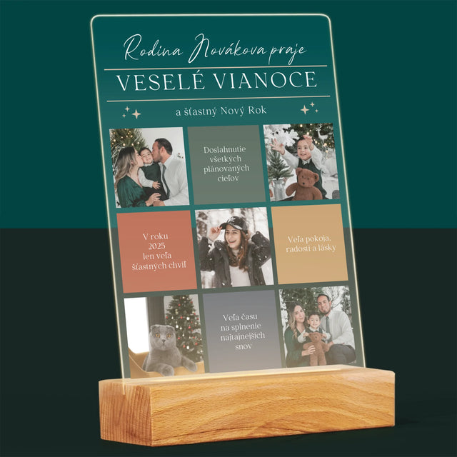 Fotokoláž: Veselé Vianoce Venovanie - Tlač Na Akrylové Sklo