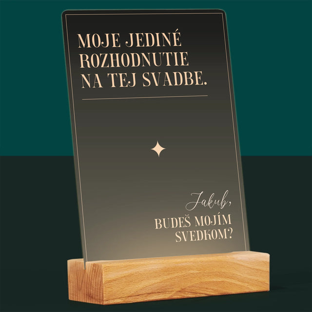 Meno A Podpis: Moje Jediné Rozhodnutie - Tlač Na Akrylové Sklo
