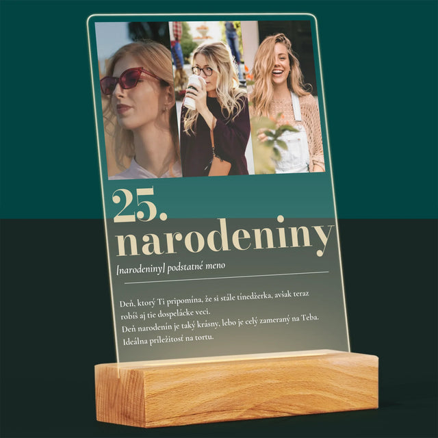 Fotokoláž: 25. Narodeniny Definícia - Tlač Na Akrylové Sklo