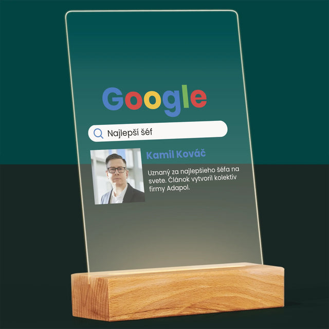 Fotografia A Podpis: Najlepší Šéf Výsledky Google - Tlač Na Akrylové Sklo