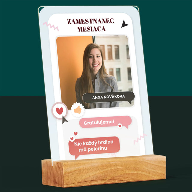 Fotografia A Podpis: Zamestnanec Mesiaca - Tlač Na Akrylové Sklo