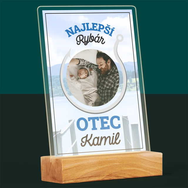 Fotografia A Podpis: Najlepší Rybár Otec - Tlač Na Akrylové Sklo