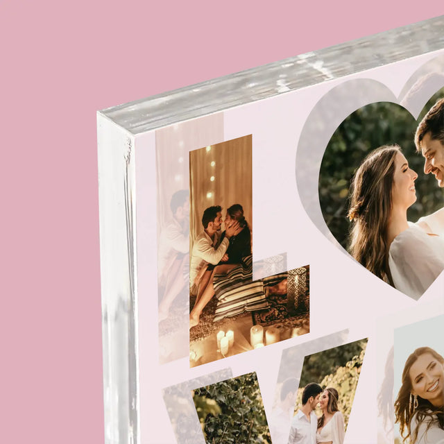Slovo Z Fotografií: Love Z Tvojich Fotografií - Akrylový Blok (Vertikálne)