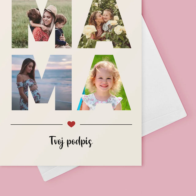 Slovo Z Fotografií: Mama Z Tvojich Fotografií - Kartička S Prianiami