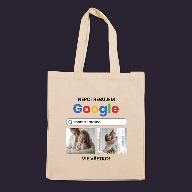 Fotokoláž: Nepotrebujem Google - Plátená Taška