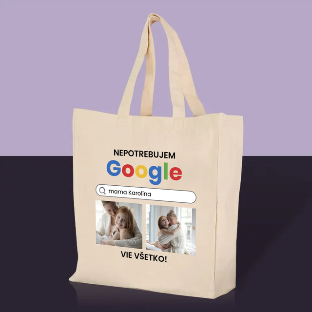 Fotokoláž: Nepotrebujem Google - Plátená Taška