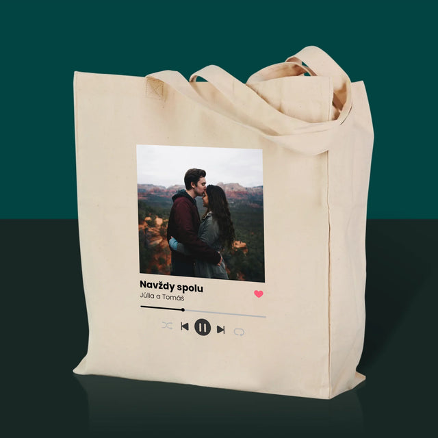 Fotografia A Podpis: Spotify S Tvojou Fotografiou - Plátená Taška